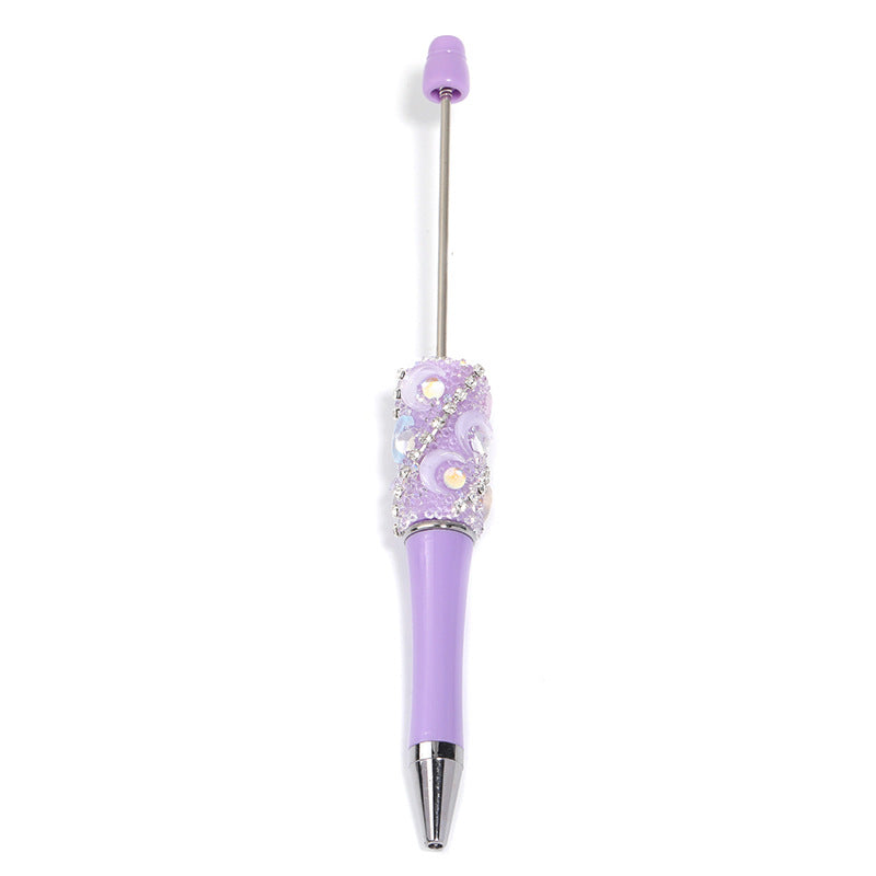 Wholesale 5pcs Creative DIY Moon Mermaid Beads Sugar Heavy Industries Water Diamond Chain Beads Multi Color Ballpoint Pen